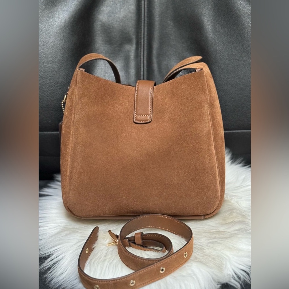 NEW Coach Hadley Convertible Crossbody Bag Suede CW004 Color: Sienna - Picture 2 of 11
